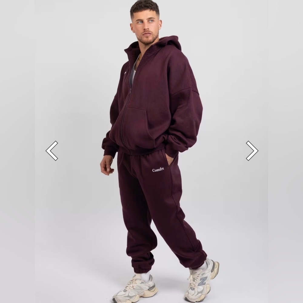 Comfrt Comfort Cloud Zip Up Hoodie Maroon Size XXL 2X Loungewear NWT Fleece - Picture 2 of 7